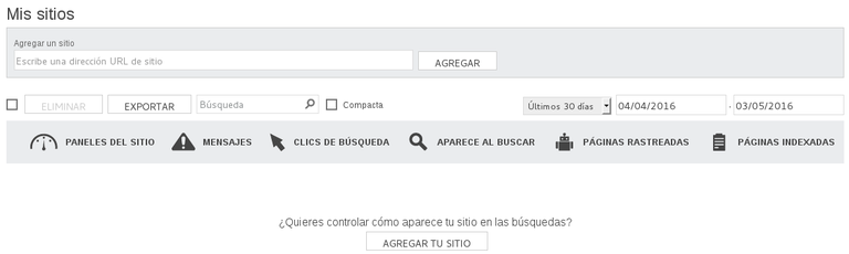 Administrador de Web Bing página Inicial